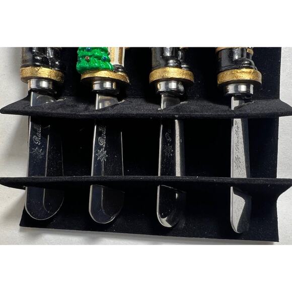 Vintage Christopher Radko Nutcracker Cheese Pate Spreaders Set Of 4 Holiday - Picture 5 of 5